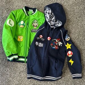 Nintendo Kids Green and Navy Sweatshirts